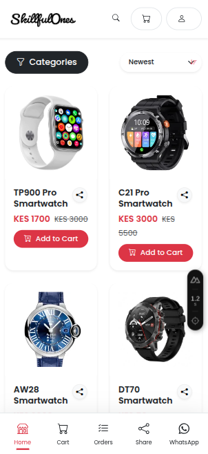 NeoMali shop catalog screenshot